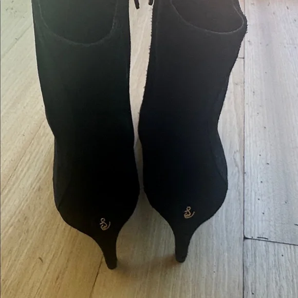 Sam Edelman Black Suede Ankle Boots - Picture 2 of 5